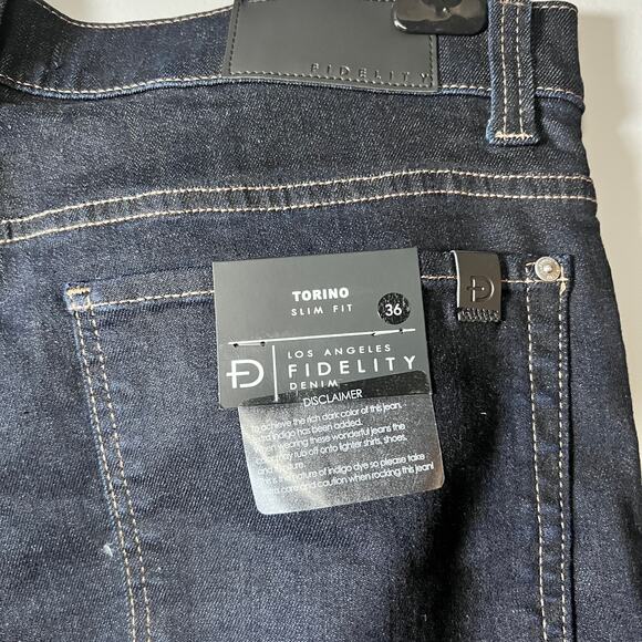 Fidelity Denim Jeans Men’s Size 36 Dark Wash Straight Leg / NWT and Flaw - Picture 3 of 10